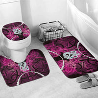 Maori Matariki Manaia Mawhero Bathroom Set Maori Kowhaiwhai Pattern Galaxy LT01 Mat Set Only (3 pcs) One Size Pink - Polynesian Pride