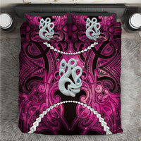 Maori Matariki Manaia Mawhero Bedding Set Maori Kowhaiwhai Pattern Galaxy LT01 Pink - Polynesian Pride