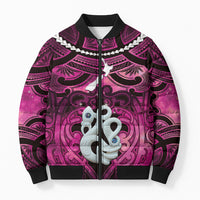 Personalised Maori Matariki Manaia Mawhero Bomber Puffer Jacket Maori Kowhaiwhai Pattern Galaxy