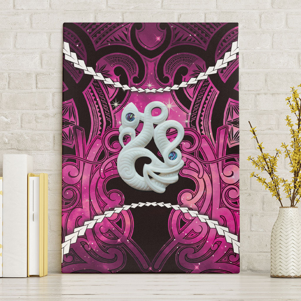 Maori Matariki Manaia Mawhero Canvas Wall Art Maori Kowhaiwhai Pattern Galaxy LT01 Without Frame Pink - Polynesian Pride