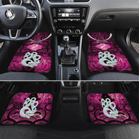 Personalised Maori Matariki Manaia Mawhero Car Mats Maori Kowhaiwhai Pattern Galaxy LT01 Set 4pcs Pink - Polynesian Pride