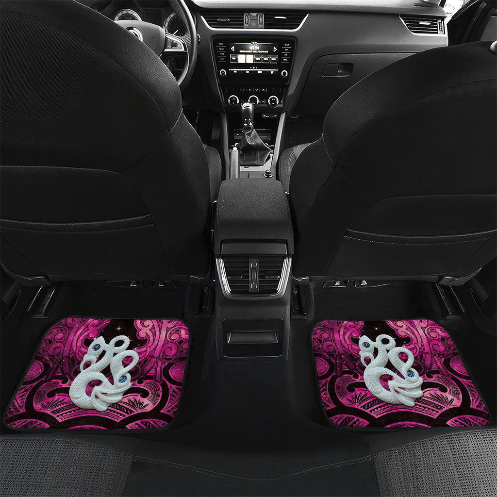 Personalised Maori Matariki Manaia Mawhero Car Mats Maori Kowhaiwhai Pattern Galaxy LT01 Set 2pcs - Back Pink - Polynesian Pride