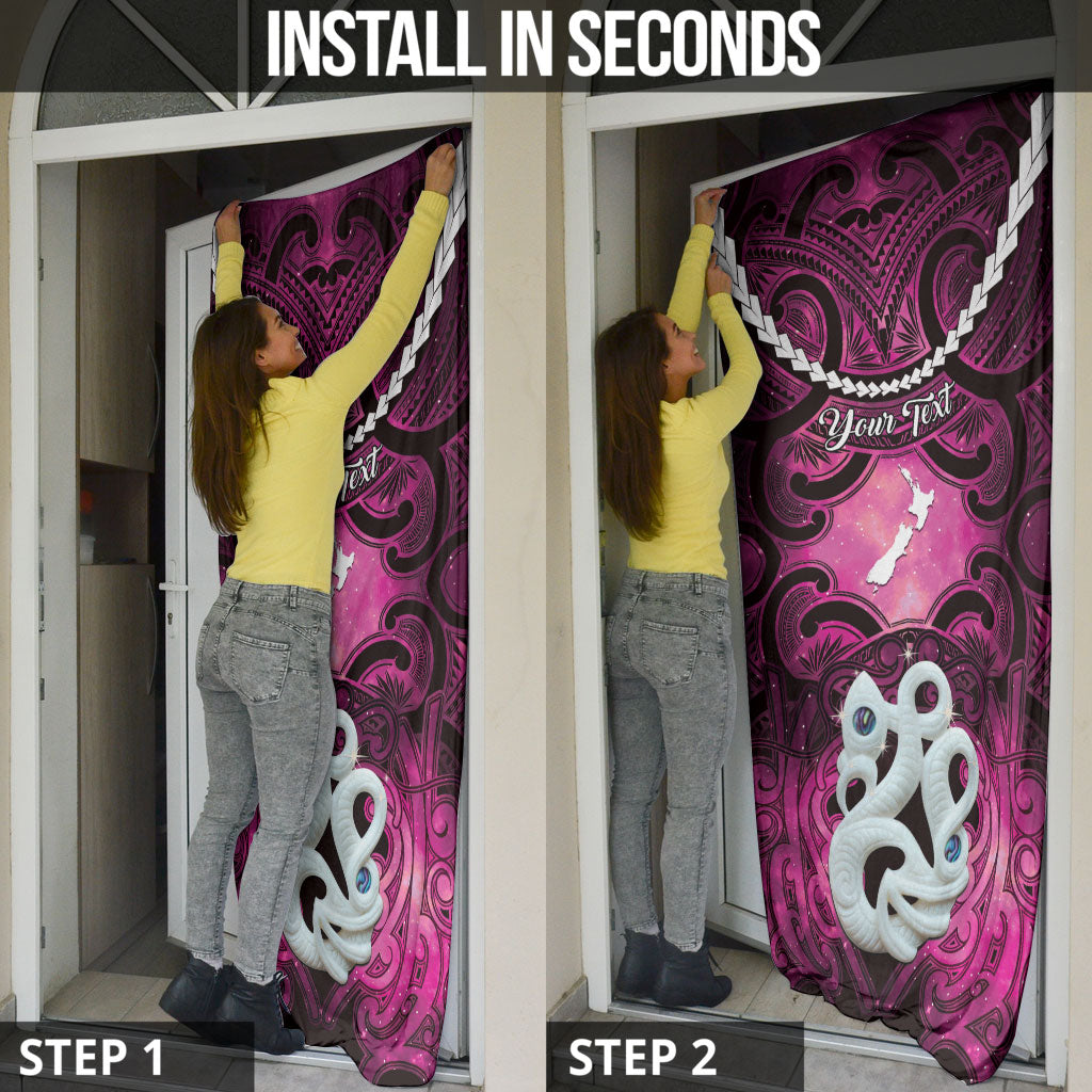 Personalised Maori Matariki Manaia Mawhero Door Cover Maori Kowhaiwhai Pattern Galaxy LT01 - Polynesian Pride