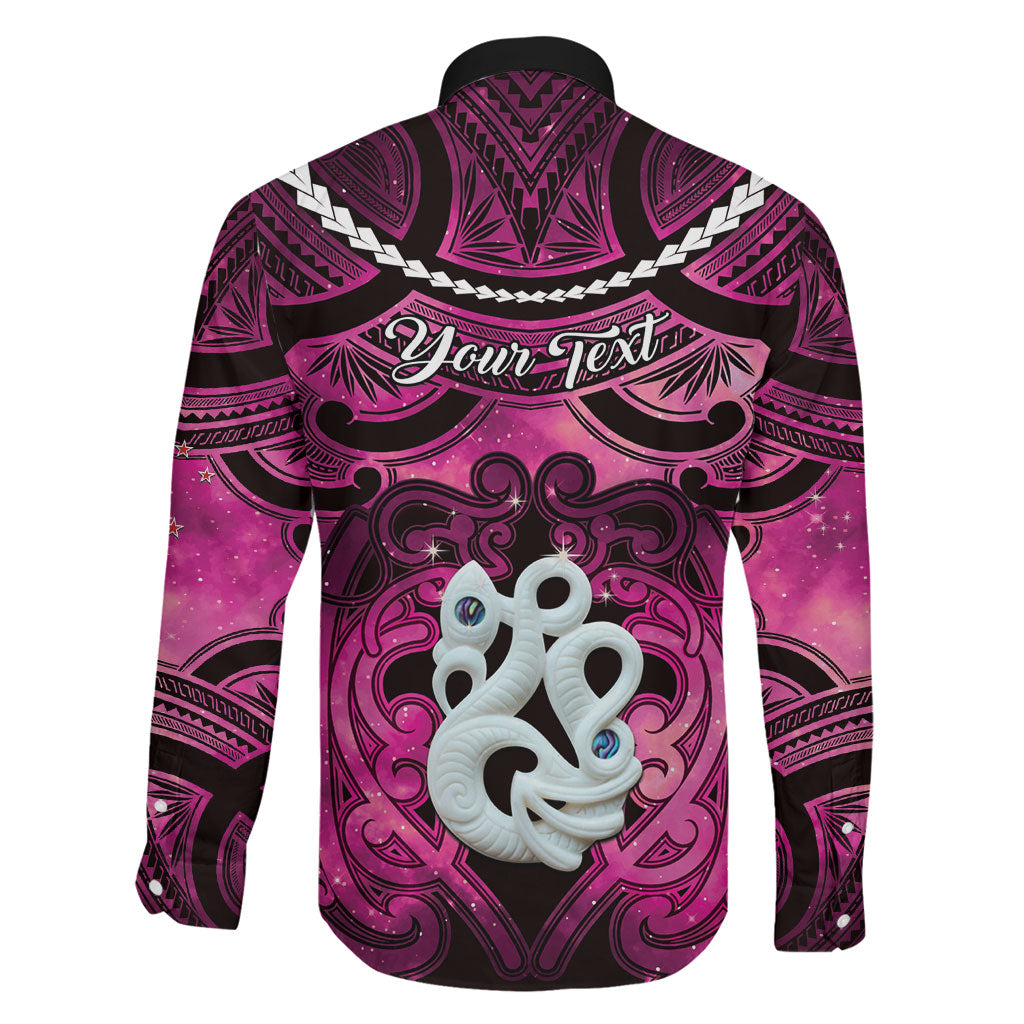 Personalised Maori Matariki Manaia Mawhero Family Matching Off Shoulder Short Dress and Hawaiian Shirt Maori Kowhaiwhai Pattern Galaxy