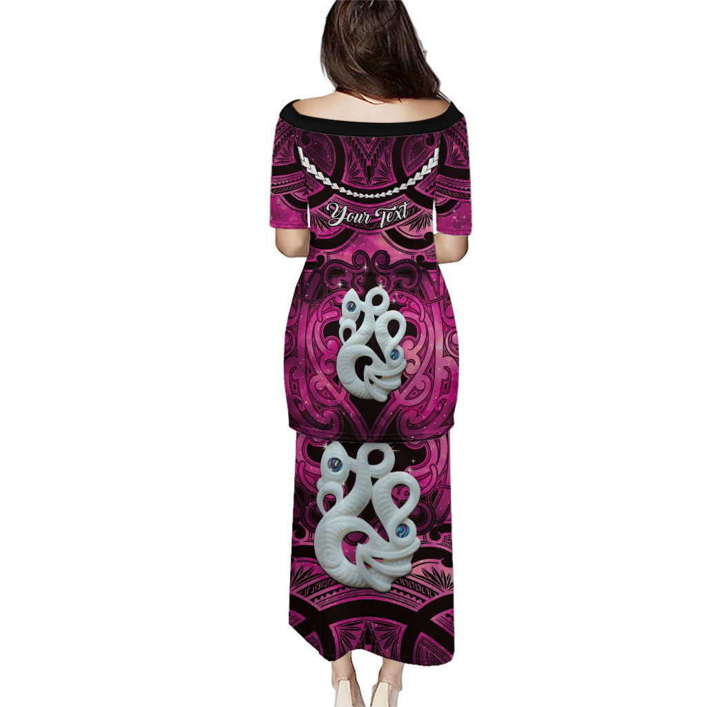 Personalised Maori Matariki Manaia Mawhero Family Matching Puletasi and Hawaiian Shirt Maori Kowhaiwhai Pattern Galaxy