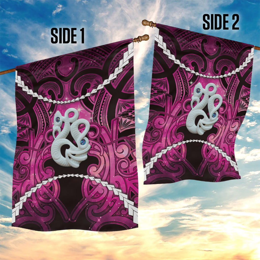 Maori Matariki Manaia Mawhero Garden Flag Maori Kowhaiwhai Pattern Galaxy LT01 - Polynesian Pride