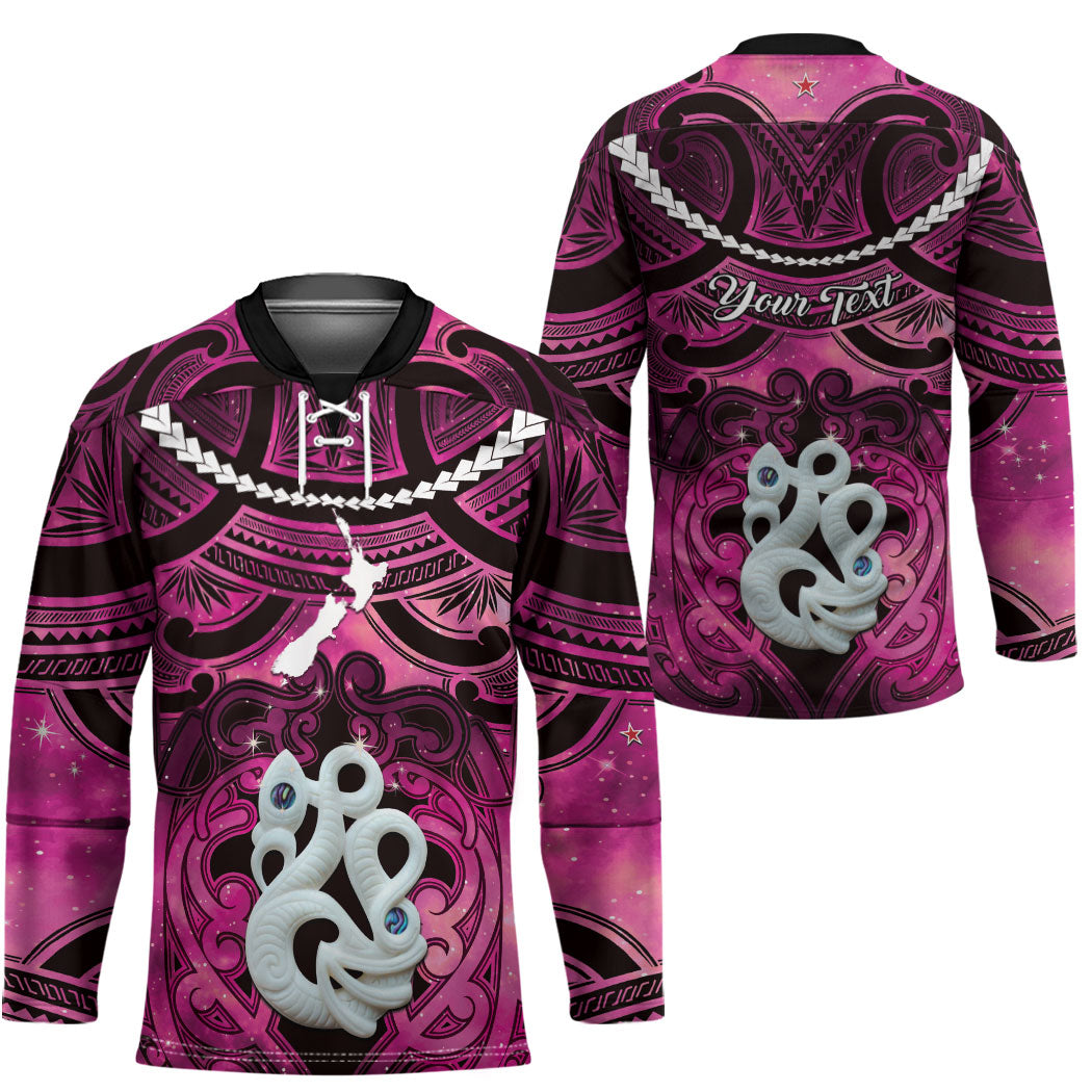 Personalised Maori Matariki Manaia Mawhero Hockey Jersey Maori Kowhaiwhai Pattern Galaxy LT01 - Polynesian Pride