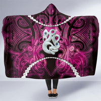 Maori Matariki Manaia Mawhero Hooded Blanket Maori Kowhaiwhai Pattern Galaxy LT01 One Size Pink - Polynesian Pride