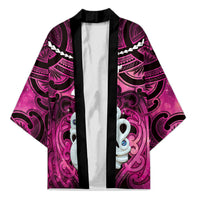 Personalised Maori Matariki Manaia Mawhero Kimono Maori Kowhaiwhai Pattern Galaxy LT01 Unisex Pink - Polynesian Pride