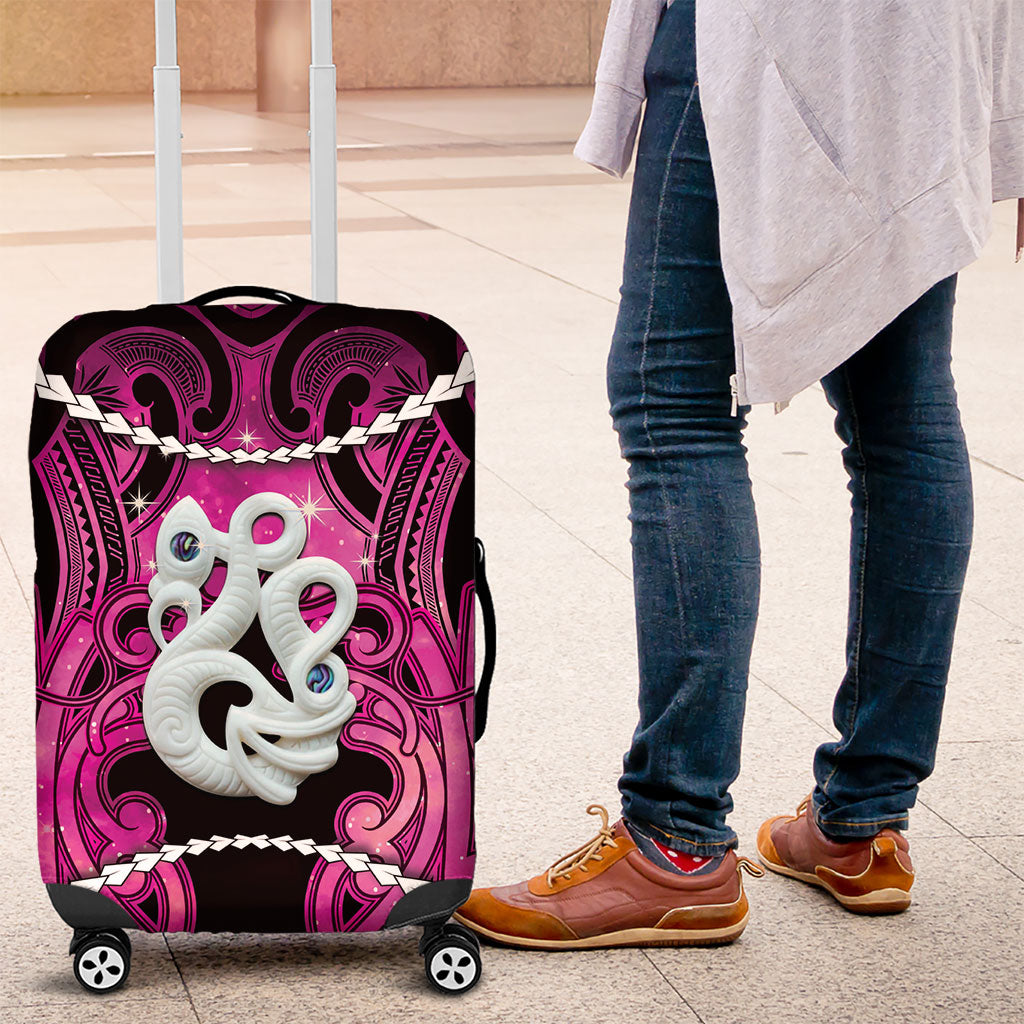 Maori Matariki Manaia Mawhero Luggage Cover Maori Kowhaiwhai Pattern Galaxy