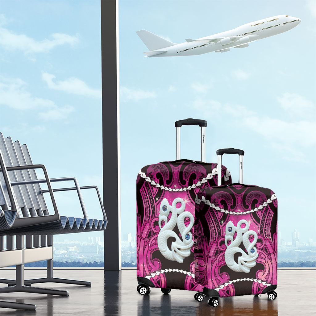 Maori Matariki Manaia Mawhero Luggage Cover Maori Kowhaiwhai Pattern Galaxy
