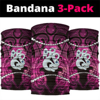 Maori Matariki Manaia Mawhero Neck Gaiter Maori Kowhaiwhai Pattern Galaxy LT01 package One Size: 25*50cm Pink - Polynesian Pride