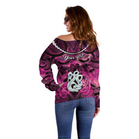 Personalised Maori Matariki Manaia Mawhero Off Shoulder Sweater Maori Kowhaiwhai Pattern Galaxy LT01 - Polynesian Pride