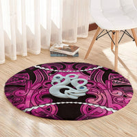 Maori Matariki Manaia Mawhero Round Carpet Maori Kowhaiwhai Pattern Galaxy