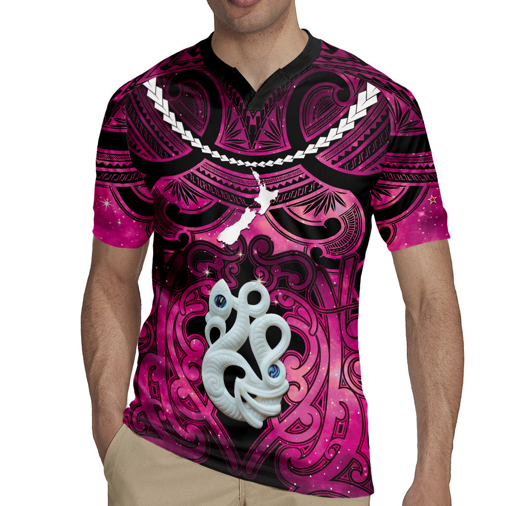 Personalised Maori Matariki Manaia Mawhero Rugby Jersey Maori Kowhaiwhai Pattern Galaxy LT01 - Polynesian Pride
