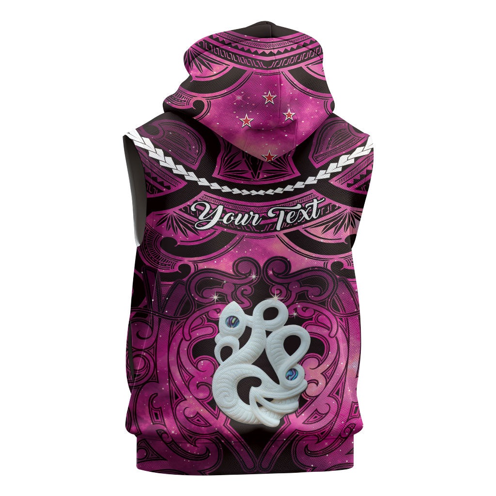 Personalised Maori Matariki Manaia Mawhero Sleeveless Hoodie Maori Kowhaiwhai Pattern Galaxy LT01 - Polynesian Pride