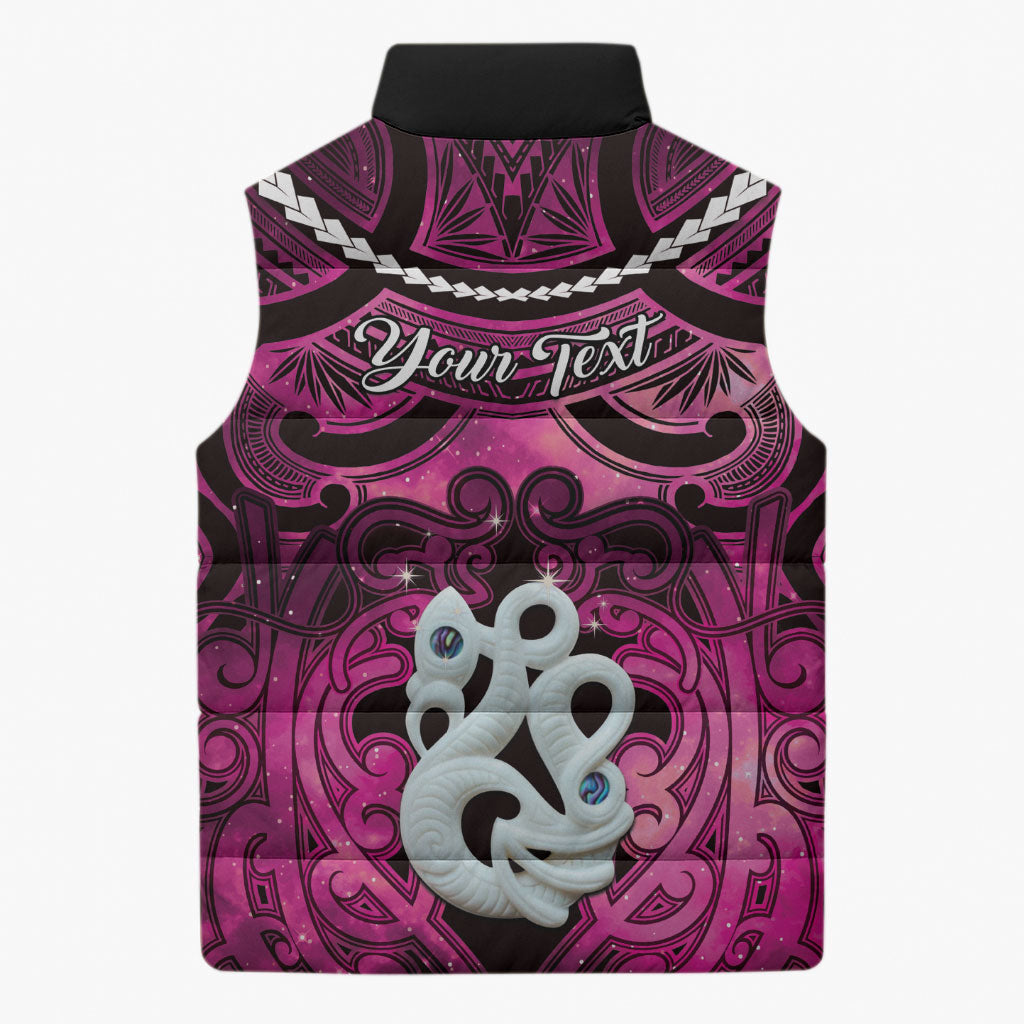 Personalised Maori Matariki Manaia Mawhero Sleeveless Puffer Jacket Maori Kowhaiwhai Pattern Galaxy LT01 - Polynesian Pride