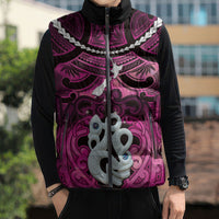 Personalised Maori Matariki Manaia Mawhero Sleeveless Puffer Jacket Maori Kowhaiwhai Pattern Galaxy LT01 - Polynesian Pride