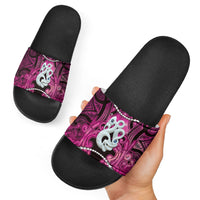 Maori Matariki Manaia Mawhero Slide Sandals Maori Kowhaiwhai Pattern Galaxy LT01 - Polynesian Pride