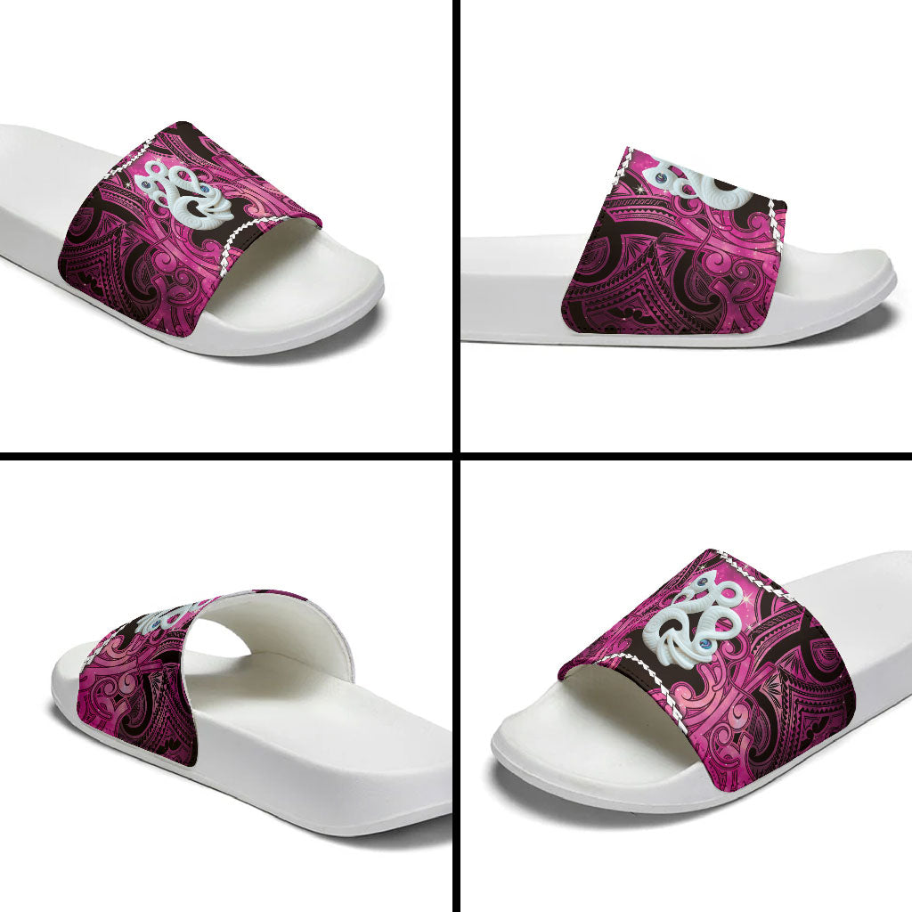 Maori Matariki Manaia Mawhero Slide Sandals Maori Kowhaiwhai Pattern Galaxy LT01 - Polynesian Pride