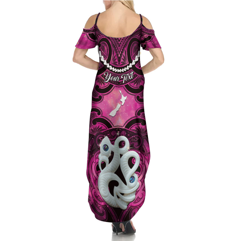 Personalised Maori Matariki Manaia Mawhero Summer Maxi Dress Maori Kowhaiwhai Pattern Galaxy LT01 - Polynesian Pride