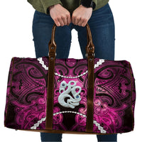 Maori Matariki Manaia Mawhero Travel Bag Maori Kowhaiwhai Pattern Galaxy LT01 Pink - Polynesian Pride