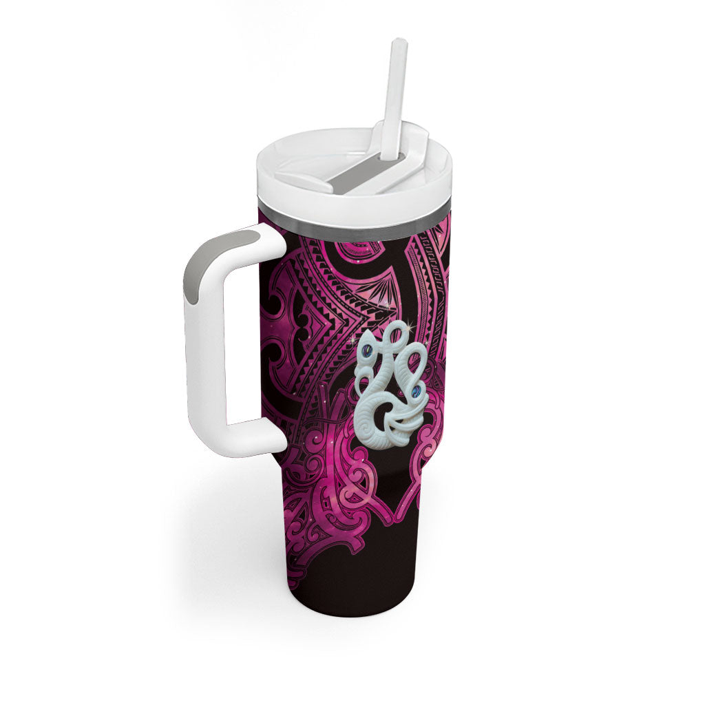 Personalised Maori Matariki Manaia Mawhero Tumbler With Handle Maori Kowhaiwhai Pattern Galaxy LT01 - Polynesian Pride