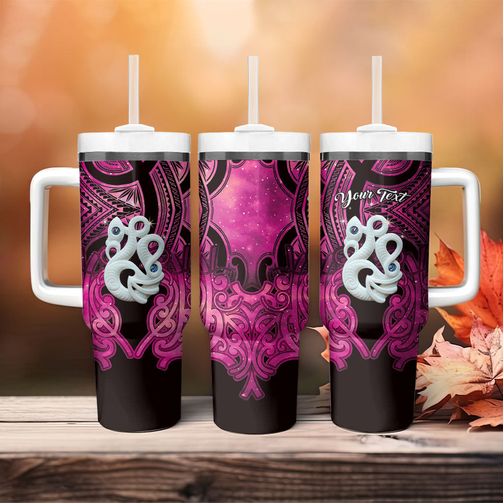 Personalised Maori Matariki Manaia Mawhero Tumbler With Handle Maori Kowhaiwhai Pattern Galaxy LT01 - Polynesian Pride