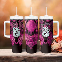 Personalised Maori Matariki Manaia Mawhero Tumbler With Handle Maori Kowhaiwhai Pattern Galaxy LT01 - Polynesian Pride