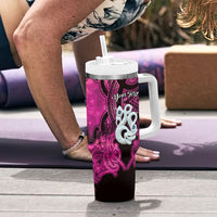 Personalised Maori Matariki Manaia Mawhero Tumbler With Handle Maori Kowhaiwhai Pattern Galaxy LT01 - Polynesian Pride