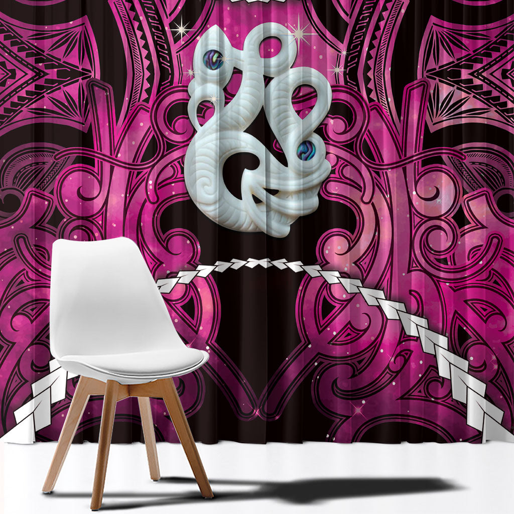 Maori Matariki Manaia Mawhero Window Curtain Maori Kowhaiwhai Pattern Galaxy