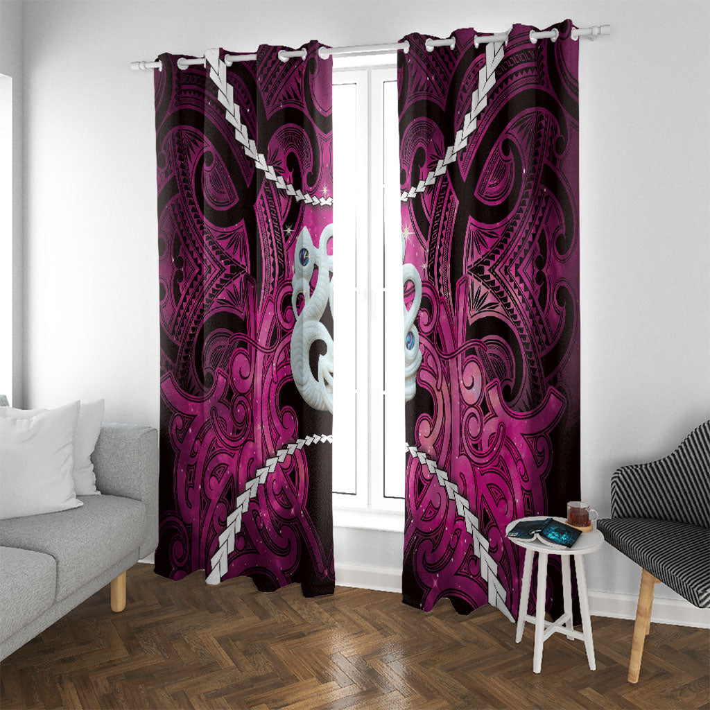 Maori Matariki Manaia Mawhero Window Curtain Maori Kowhaiwhai Pattern Galaxy