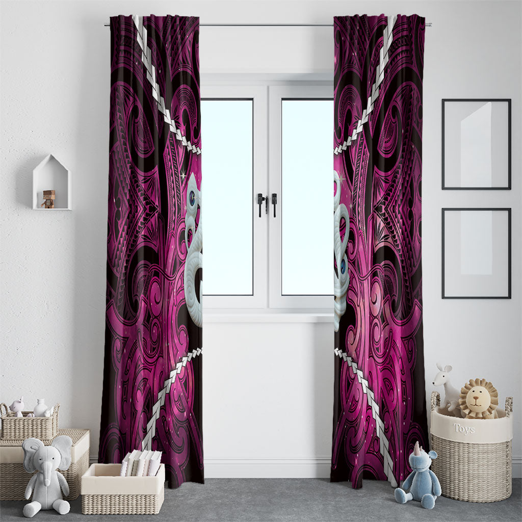 Maori Matariki Manaia Mawhero Window Curtain Maori Kowhaiwhai Pattern Galaxy