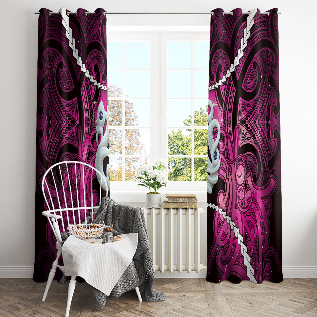 Maori Matariki Manaia Mawhero Window Curtain Maori Kowhaiwhai Pattern Galaxy