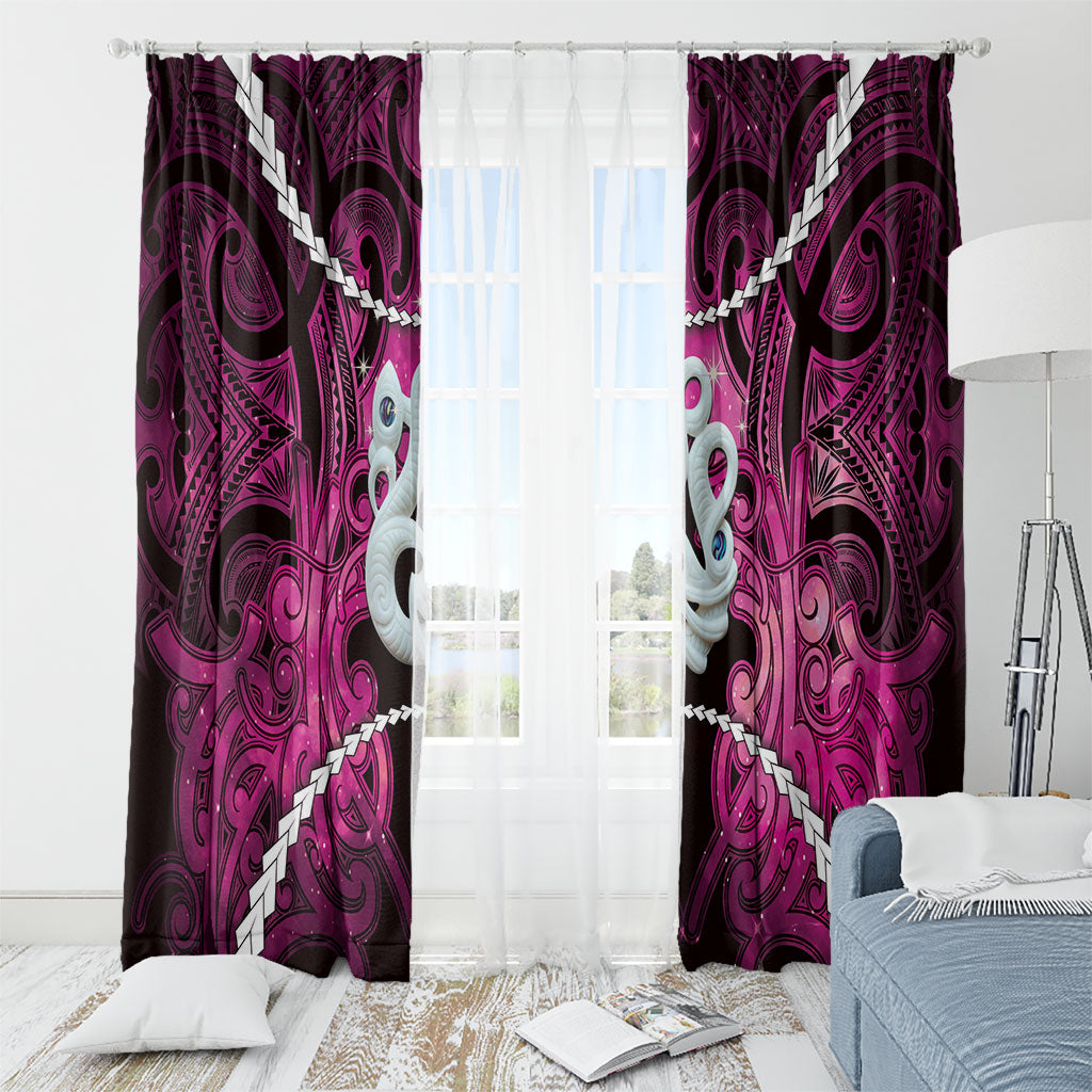 Maori Matariki Manaia Mawhero Window Curtain Maori Kowhaiwhai Pattern Galaxy