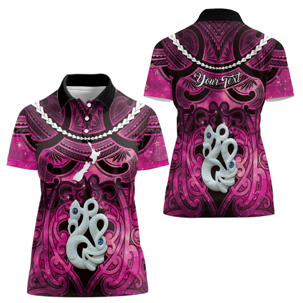 Personalised Maori Matariki Manaia Mawhero Women Polo Shirt Maori Kowhaiwhai Pattern Galaxy LT01 - Polynesian Pride