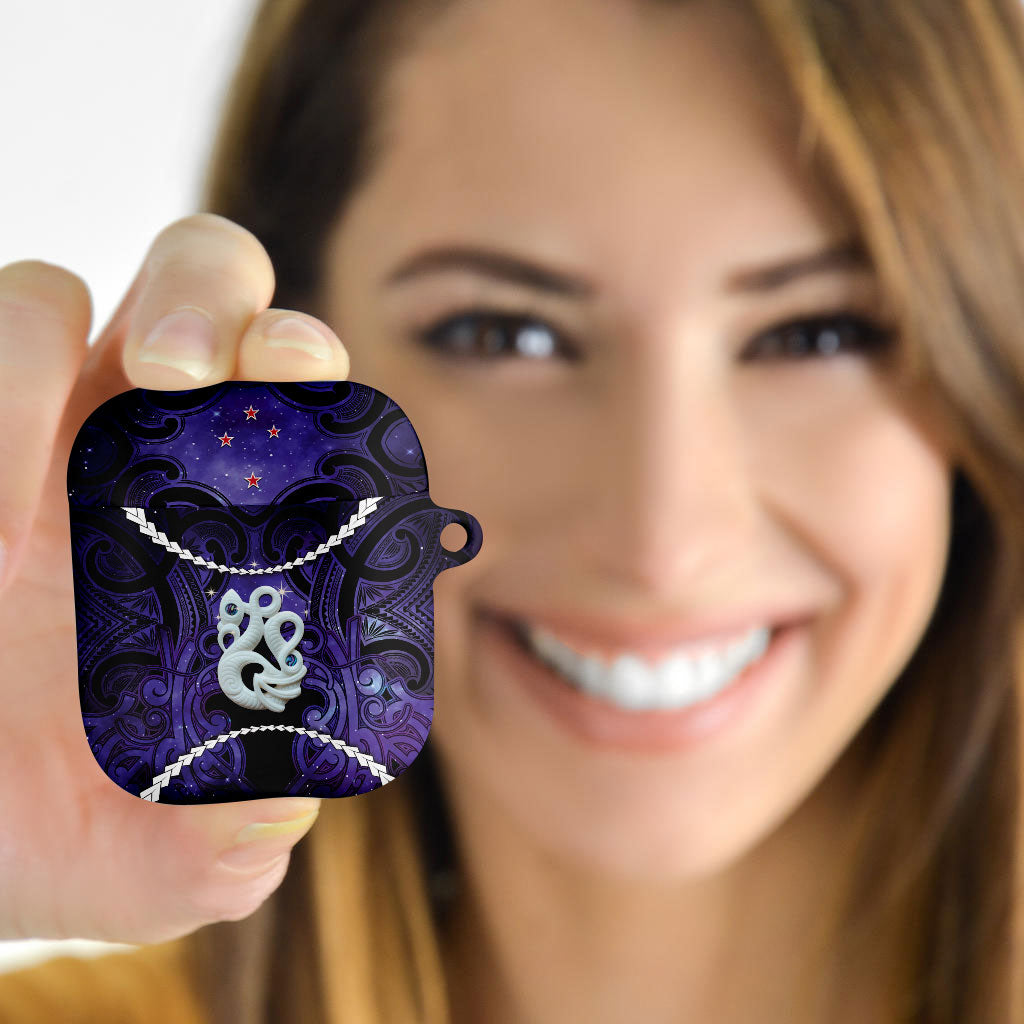 Maori Matariki Manaia Waiporoporo AirPods Case Maori Kowhaiwhai Pattern Galaxy LT01 - Polynesian Pride