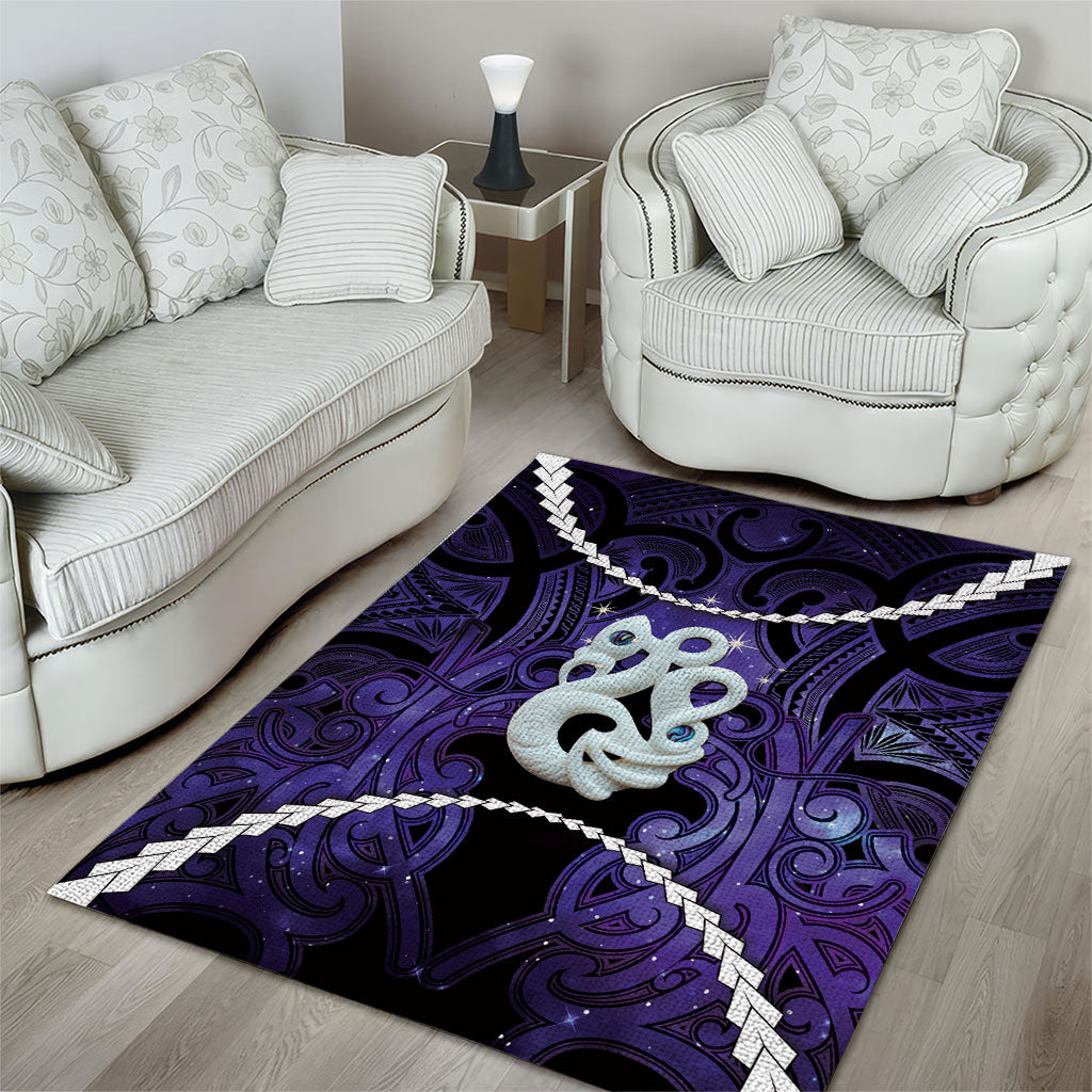 Maori Matariki Manaia Waiporoporo Area Rug Maori Kowhaiwhai Pattern Galaxy LT01 - Polynesian Pride