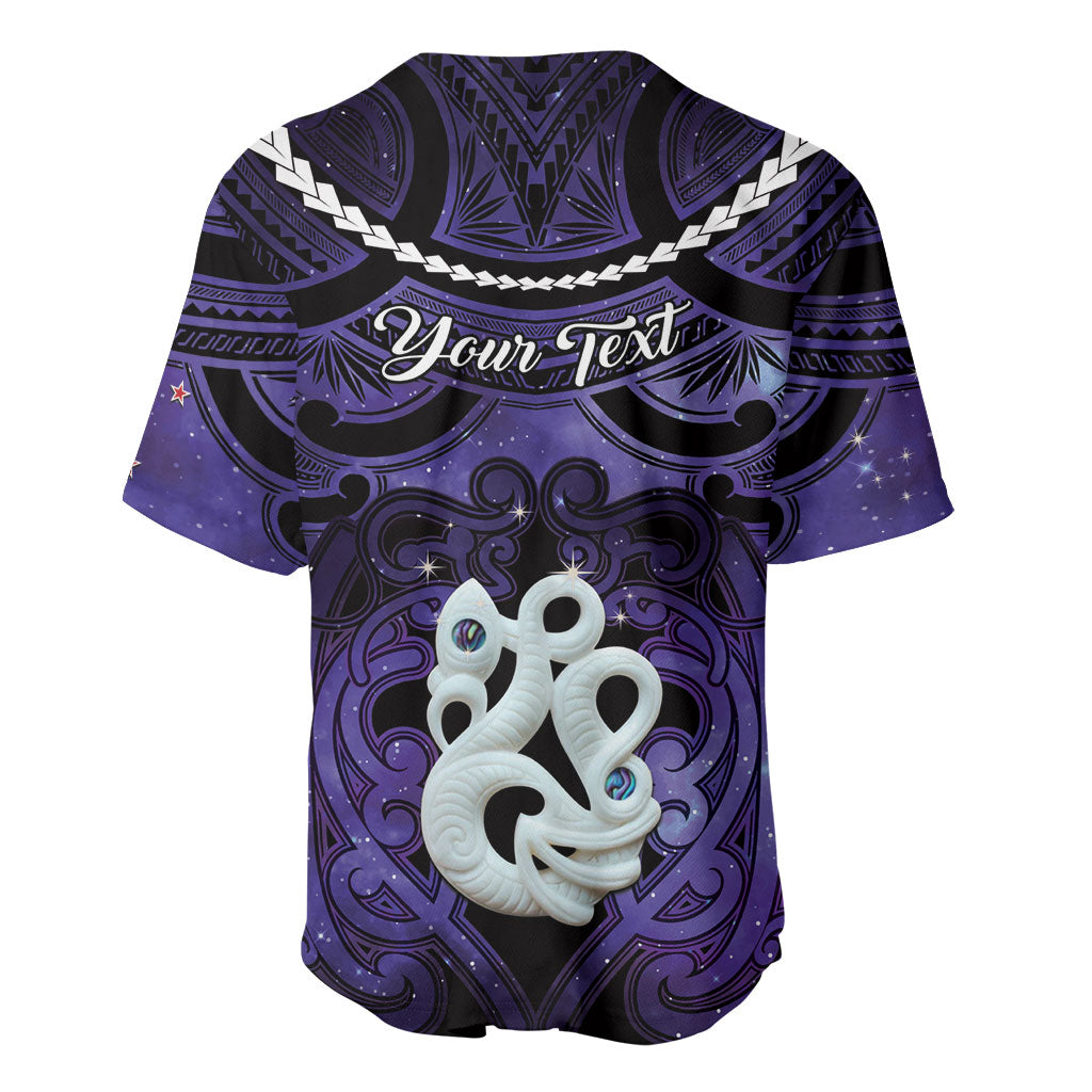 Personalised Maori Matariki Manaia Waiporoporo Baseball Jersey Maori Kowhaiwhai Pattern Galaxy LT01 - Polynesian Pride