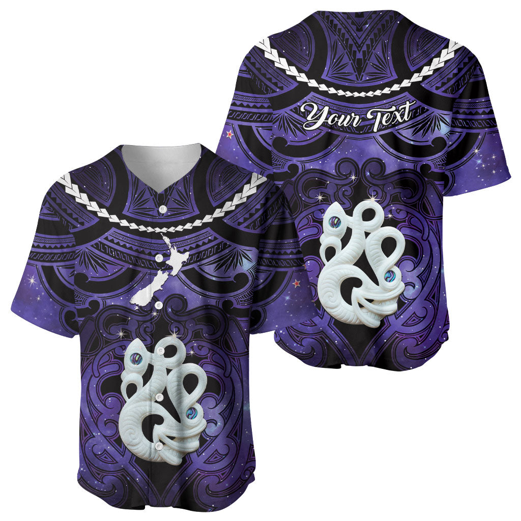 Personalised Maori Matariki Manaia Waiporoporo Baseball Jersey Maori Kowhaiwhai Pattern Galaxy LT01 - Polynesian Pride