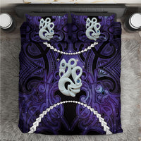 Maori Matariki Manaia Waiporoporo Bedding Set Maori Kowhaiwhai Pattern Galaxy LT01 Purple - Polynesian Pride