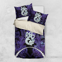 Maori Matariki Manaia Waiporoporo Bedding Set Maori Kowhaiwhai Pattern Galaxy LT01 US Twin 172cm x 218cm Purple - Polynesian Pride