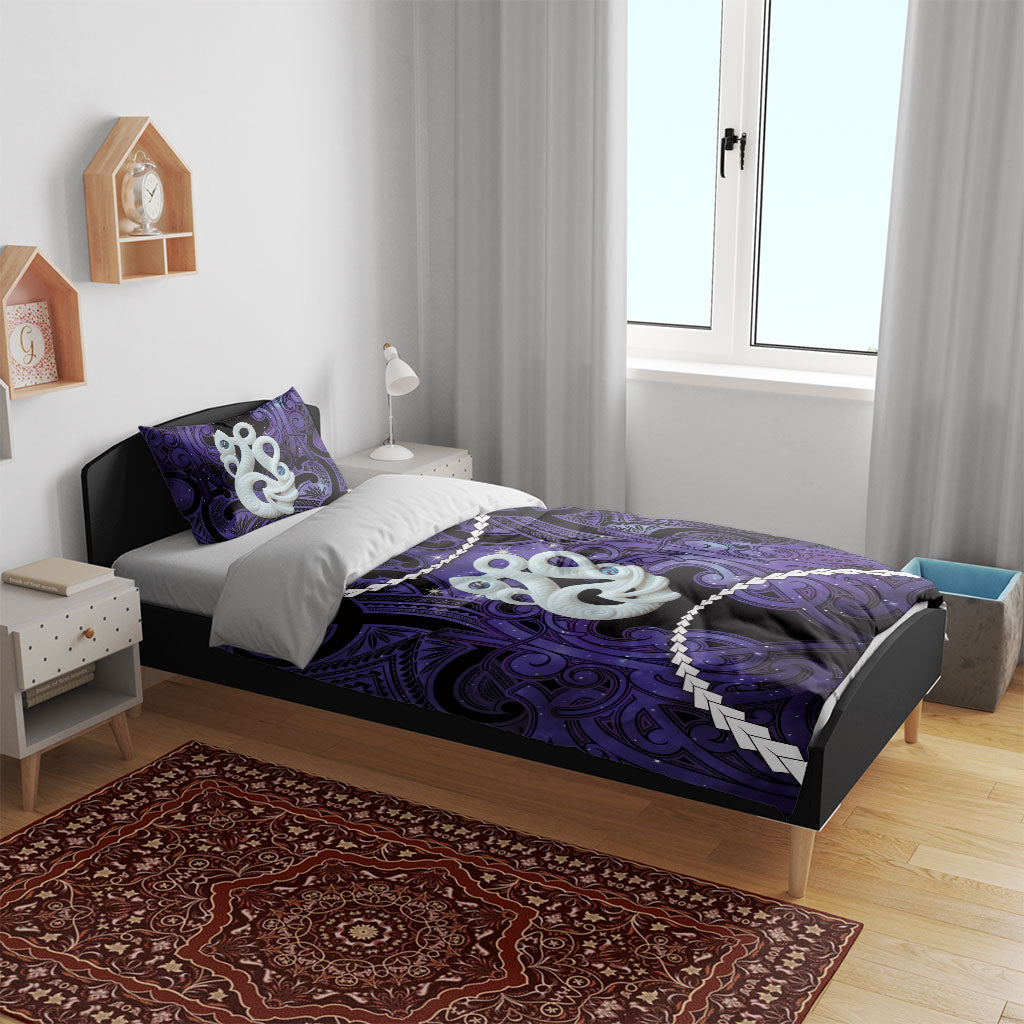 Maori Matariki Manaia Waiporoporo Bedding Set Maori Kowhaiwhai Pattern Galaxy LT01 - Polynesian Pride