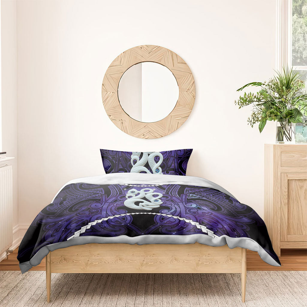 Maori Matariki Manaia Waiporoporo Bedding Set Maori Kowhaiwhai Pattern Galaxy LT01 - Polynesian Pride