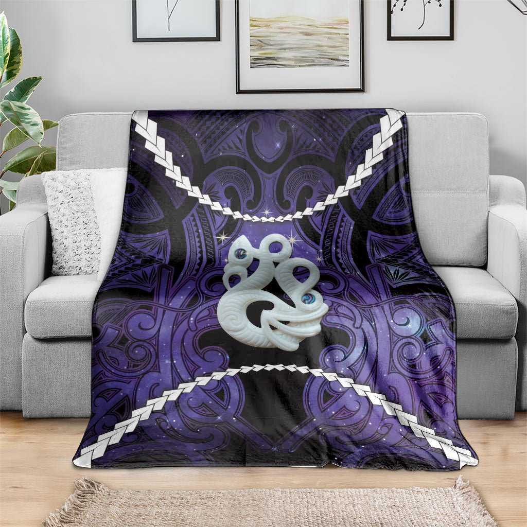 Maori Matariki Manaia Waiporoporo Blanket Maori Kowhaiwhai Pattern Galaxy LT01 - Polynesian Pride