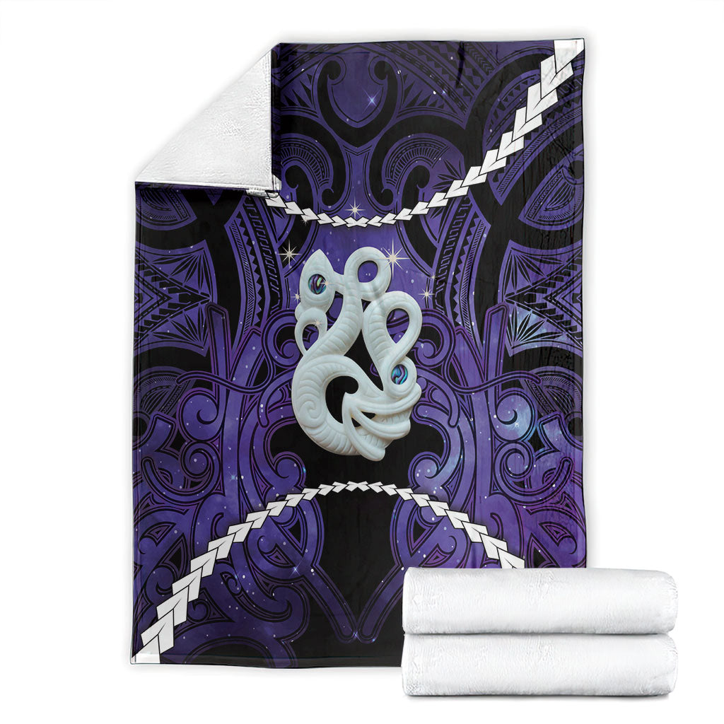 Maori Matariki Manaia Waiporoporo Blanket Maori Kowhaiwhai Pattern Galaxy LT01 - Polynesian Pride