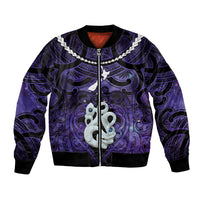 Personalised Maori Matariki Manaia Waiporoporo Bomber Jacket Maori Kowhaiwhai Pattern Galaxy