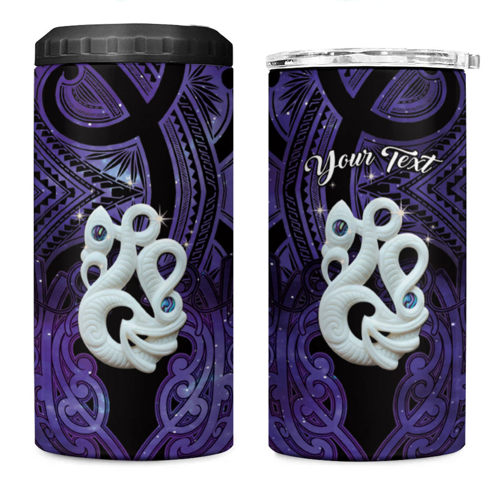 Personalised Maori Matariki Manaia Waiporoporo 4 in 1 Can Cooler Tumbler Maori Kowhaiwhai Pattern Galaxy LT01 One Size: 16 oz Purple - Polynesian Pride