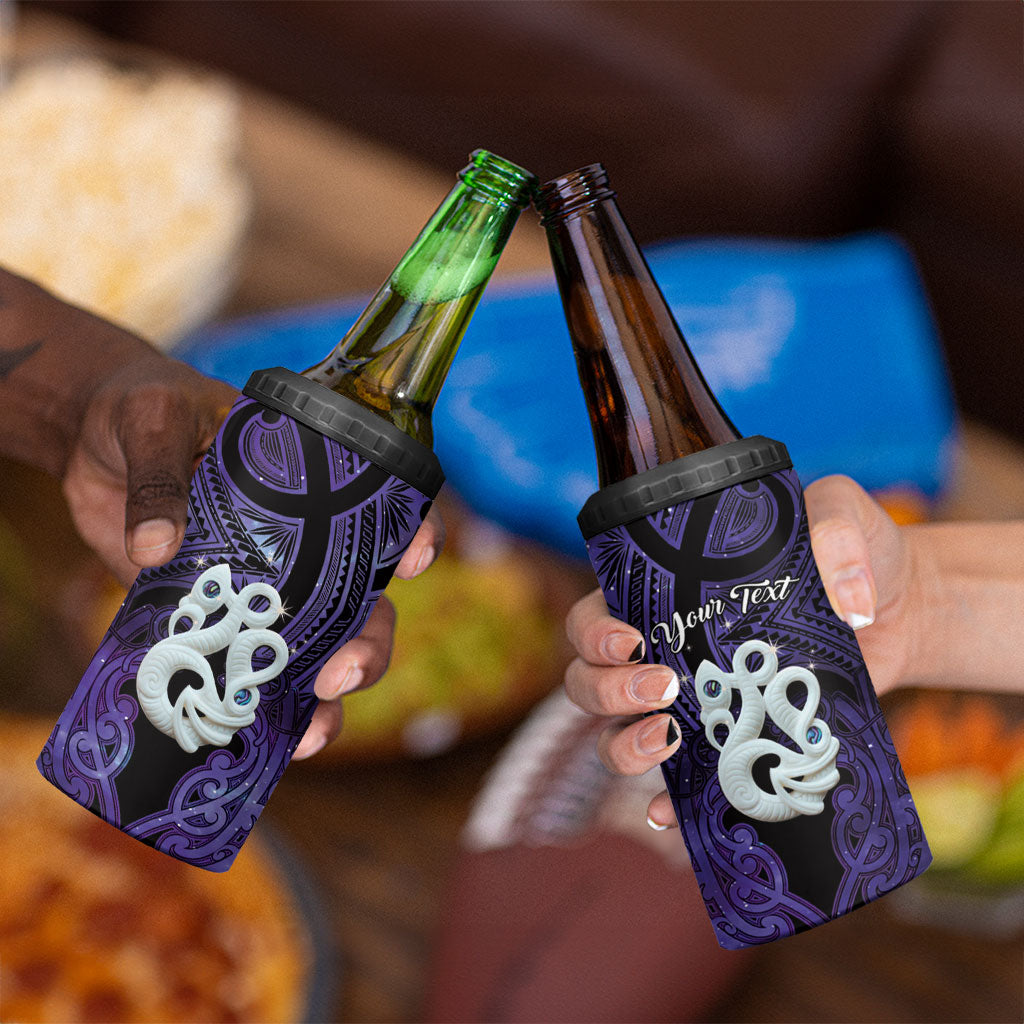 Personalised Maori Matariki Manaia Waiporoporo 4 in 1 Can Cooler Tumbler Maori Kowhaiwhai Pattern Galaxy LT01 - Polynesian Pride