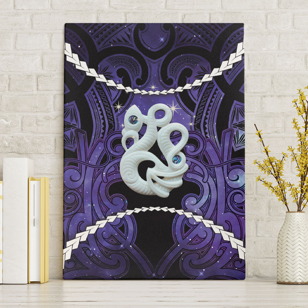 Maori Matariki Manaia Waiporoporo Canvas Wall Art Maori Kowhaiwhai Pattern Galaxy LT01 Without Frame Purple - Polynesian Pride